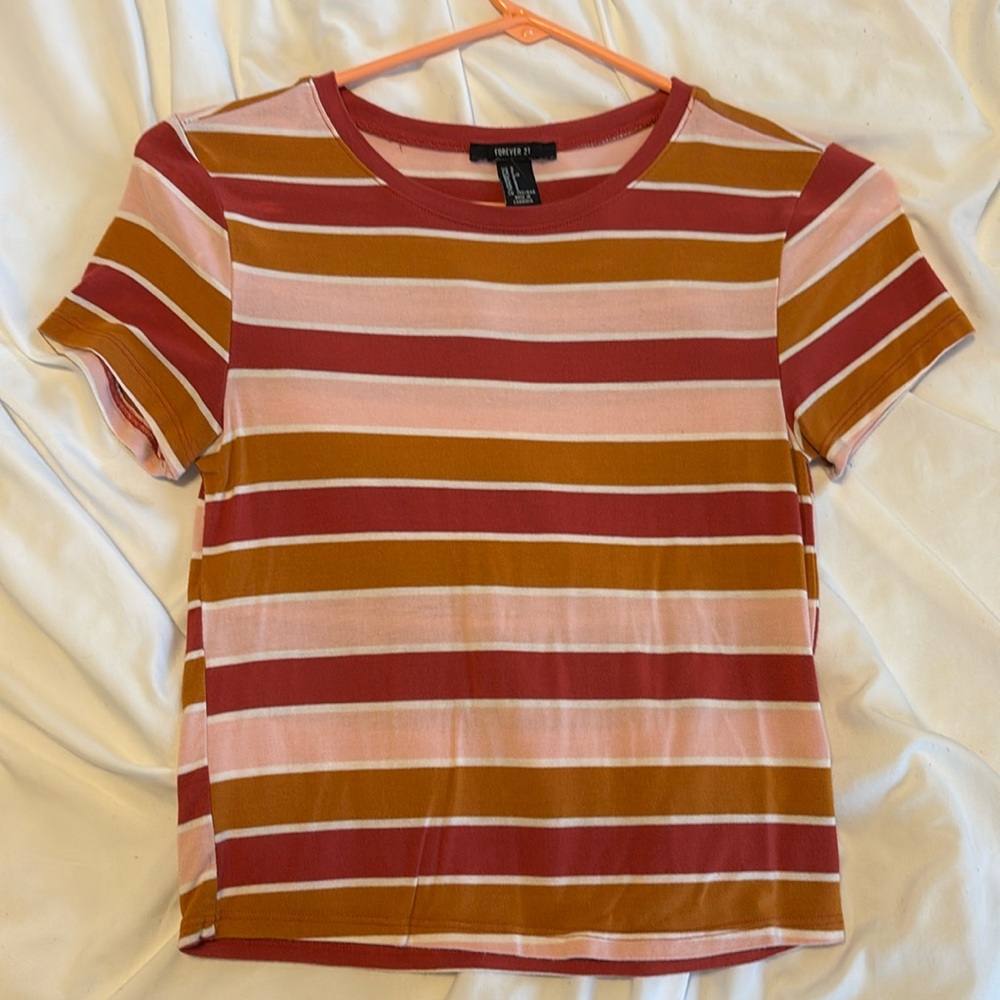 Striped forever21 cropped tank